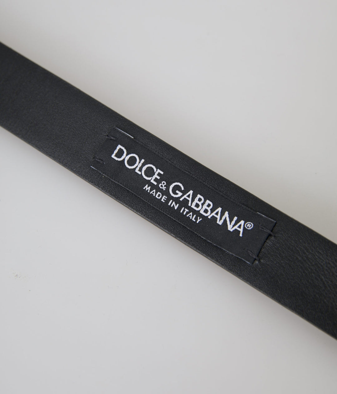 Dolce & Gabbana Black Leather Silver Metal Buckle Belt Men