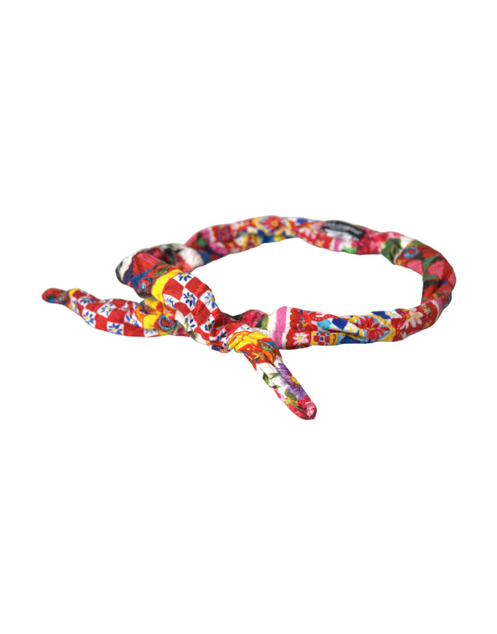 Dolce & Gabbana Multicolor Carretto Print Waist Belt