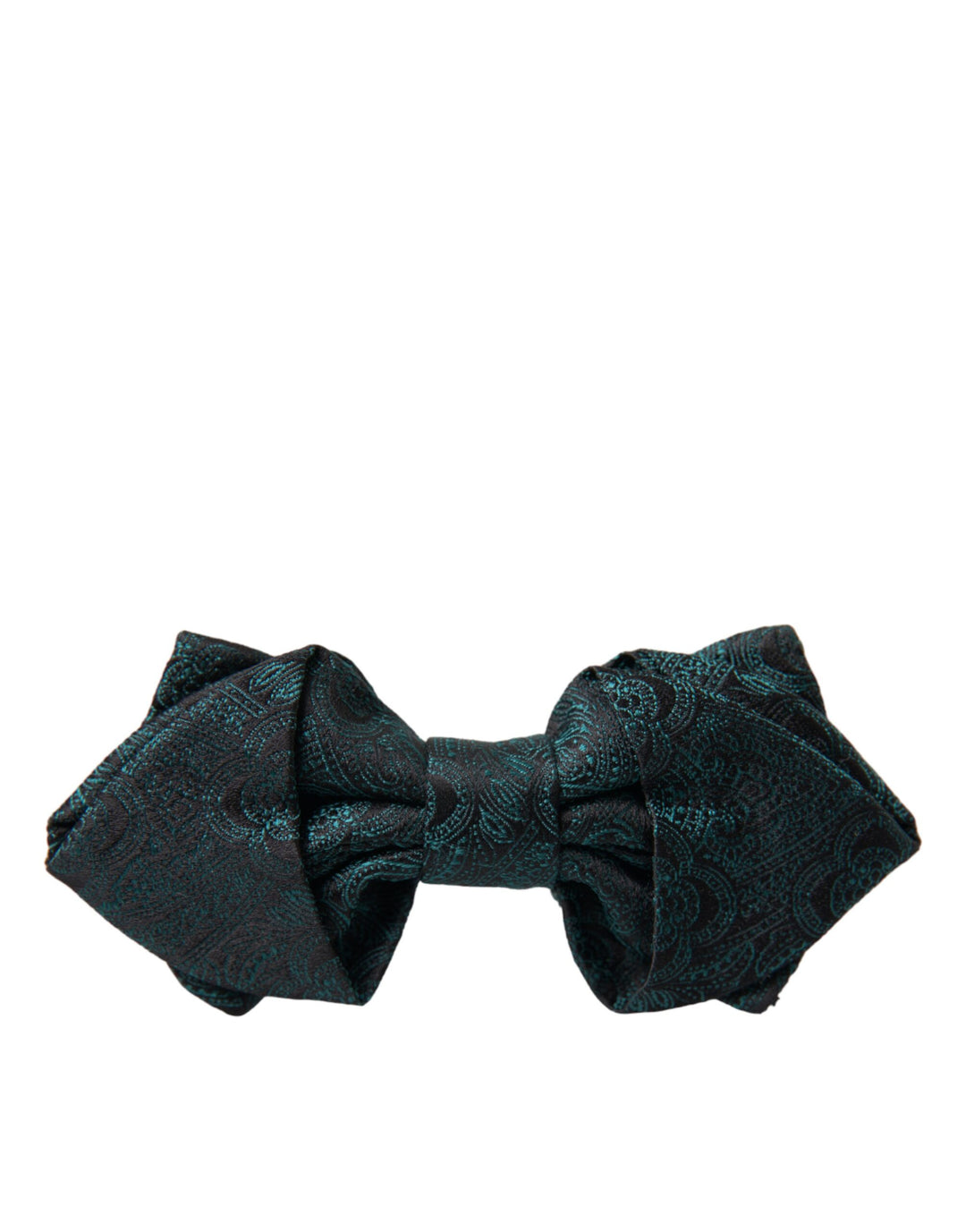 Dolce & Gabbana Green Bandana Silk Adjustable Neck Bow Tie