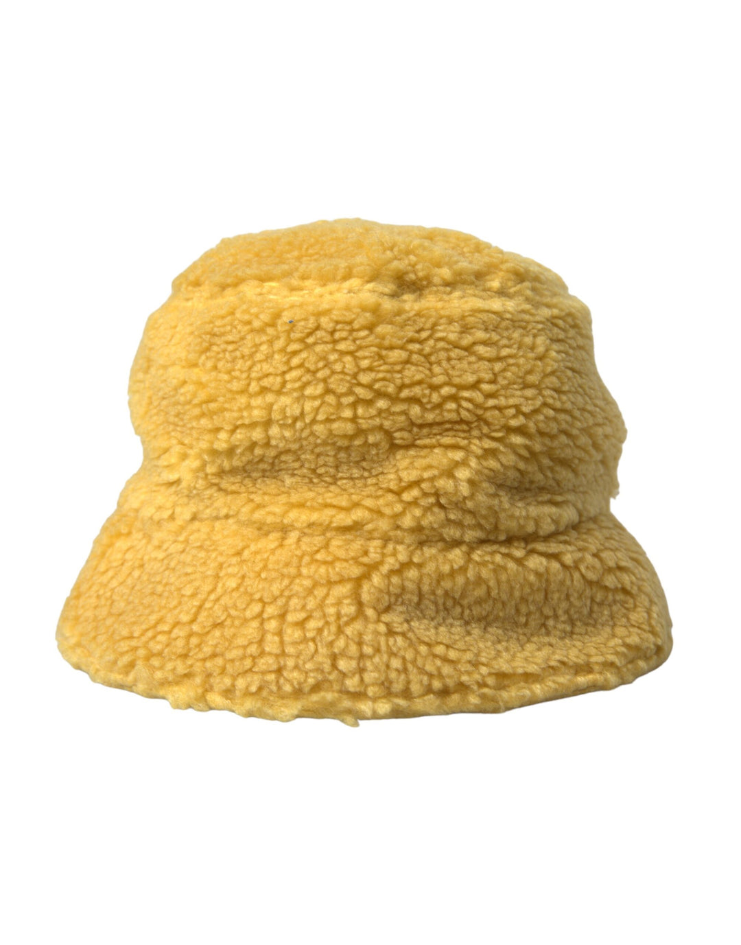 Dolce & Gabbana Yellow Fluffy Fleece Fur Bucket Hat Men