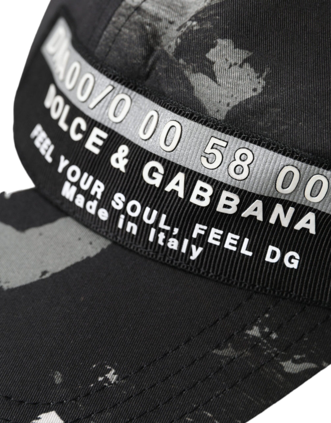 Dolce & Gabbana Black White Cotton Logo Baseball Hat Men