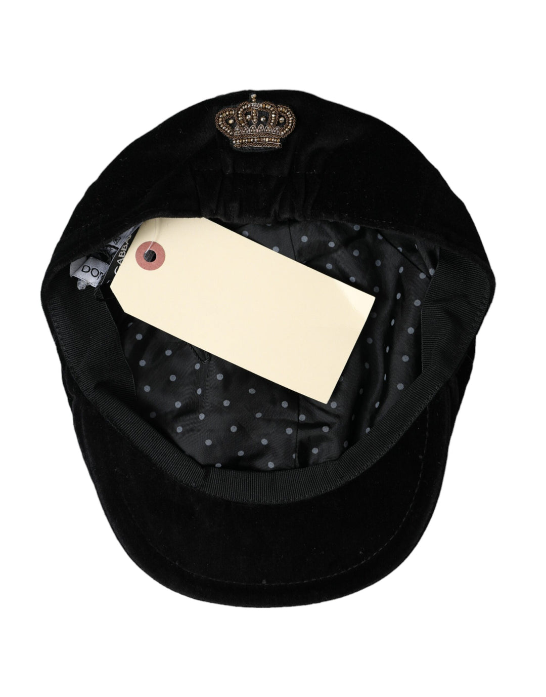 Dolce & Gabbana Black Crown Cotton Newsboy Hat Men