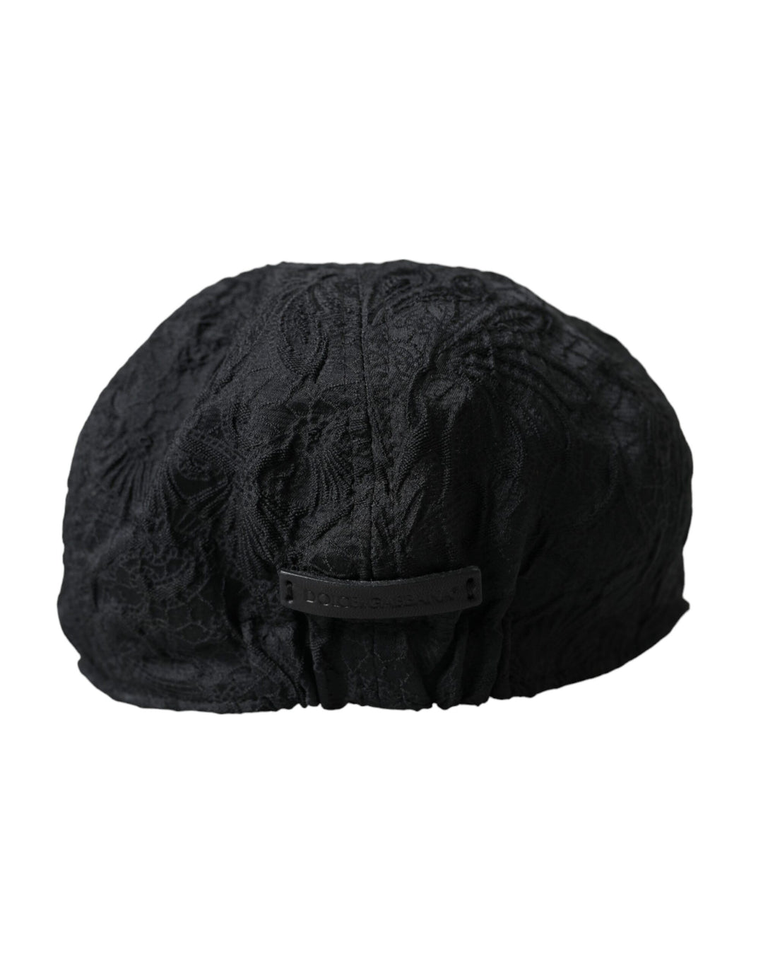 Dolce & Gabbana Black Floral Brocade Newsboy Hat Men