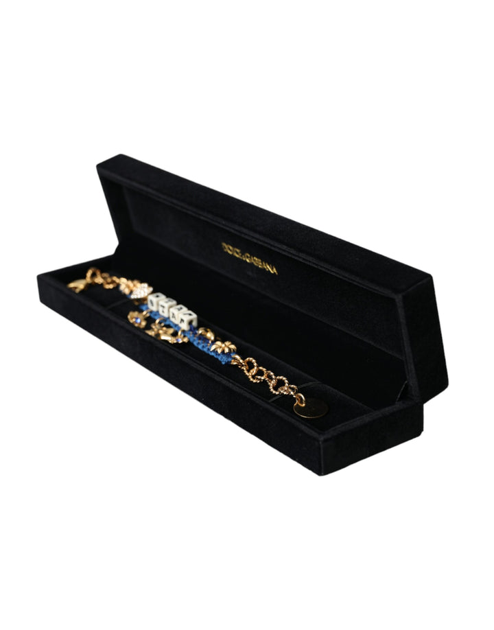 Dolce & Gabbana Gold Tone Brass Chain Star Fashion Bracelet