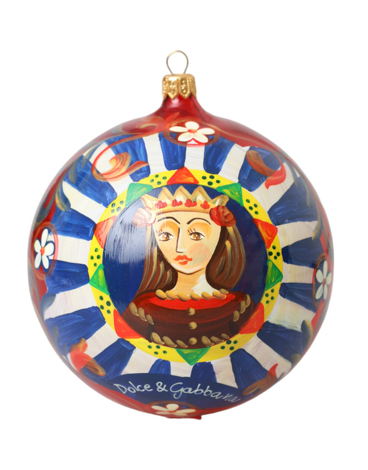 Dolce & Gabbana Multicolor Carretto Print Round Ornament Christmas Ball