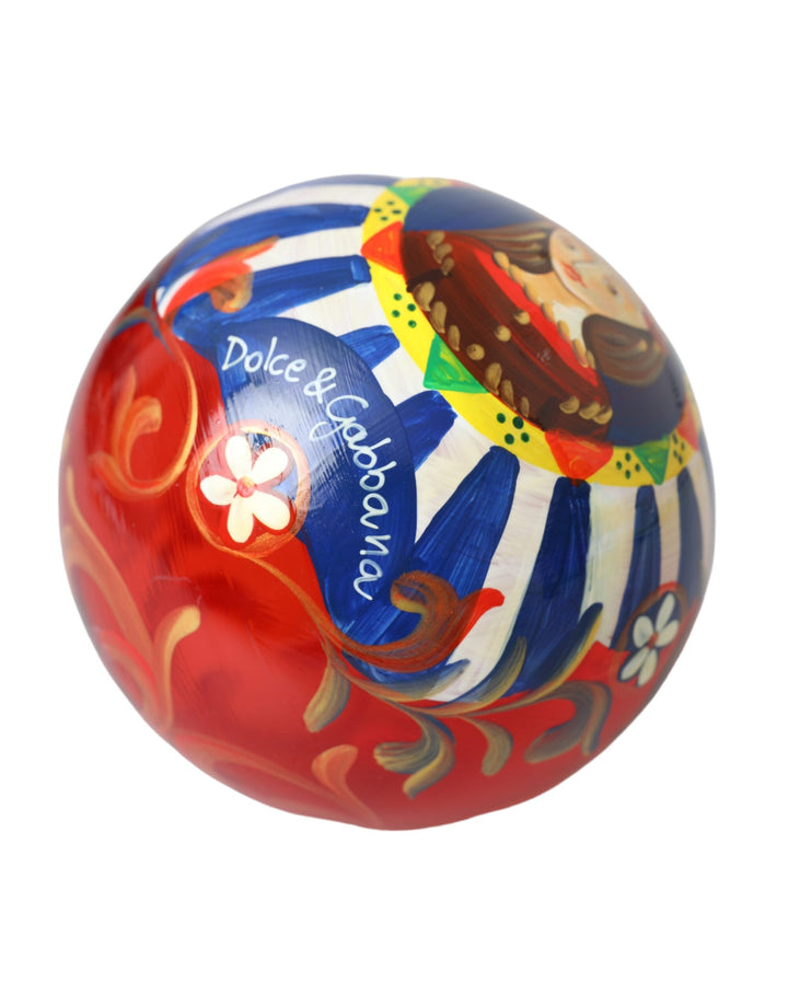 Dolce & Gabbana Multicolor Carretto Print Round Ornament Christmas Ball