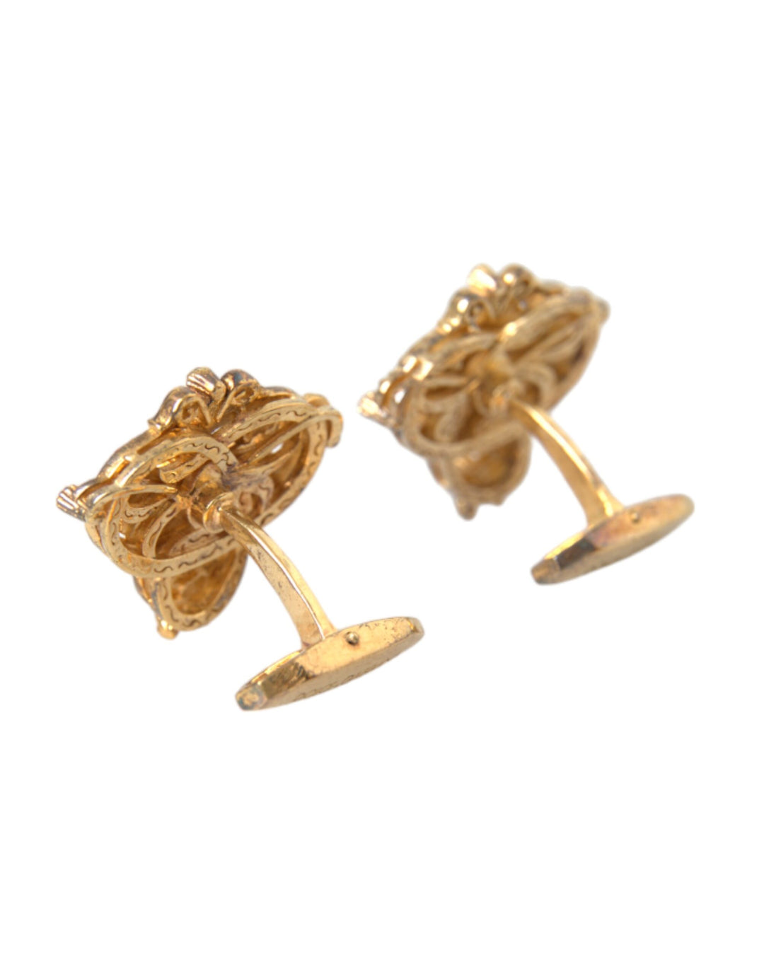 Dolce & Gabbana Gold Tone 925 Sterling Silver Crystal Cufflink