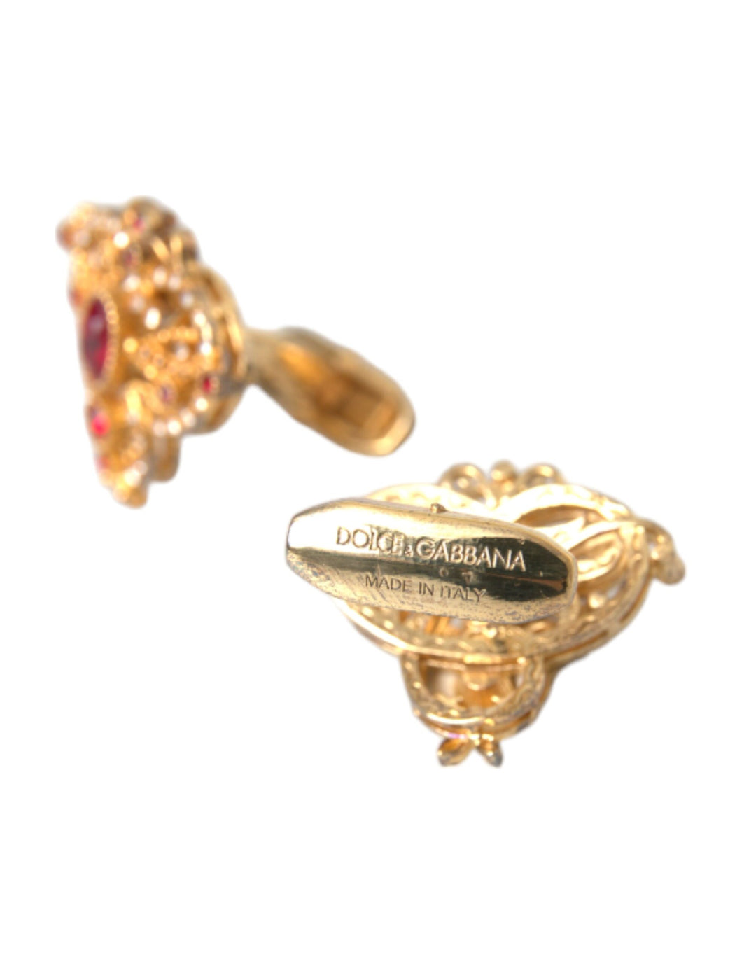 Dolce & Gabbana Gold Tone 925 Sterling Silver Crystal Cufflink