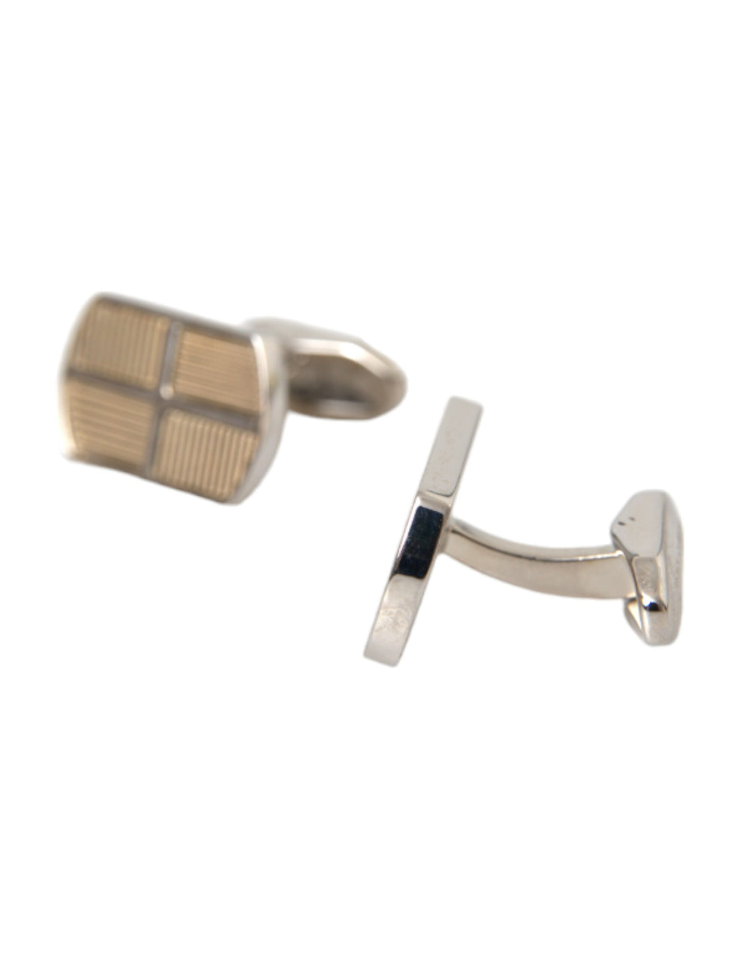 Dolce & Gabbana Silver Gold Plated Metal Brass Pin Cufflinks