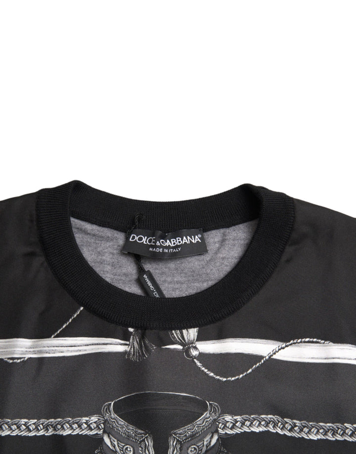 Dolce & Gabbana Black Cashmere Silk Jacket Print T-shirt