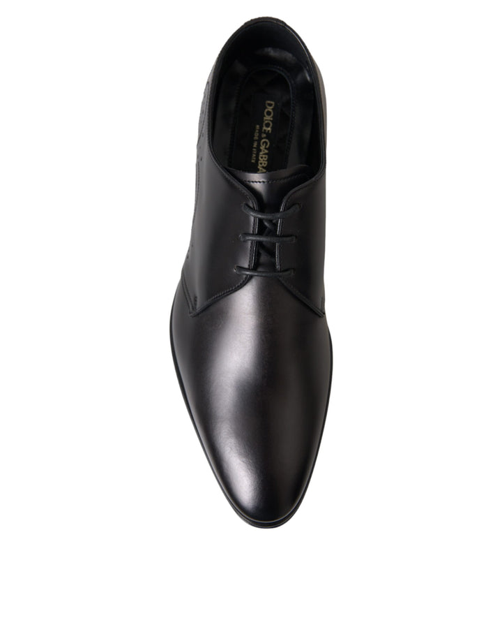 Dolce & Gabbana Black Leather Derby Men Formal Shoes Dress