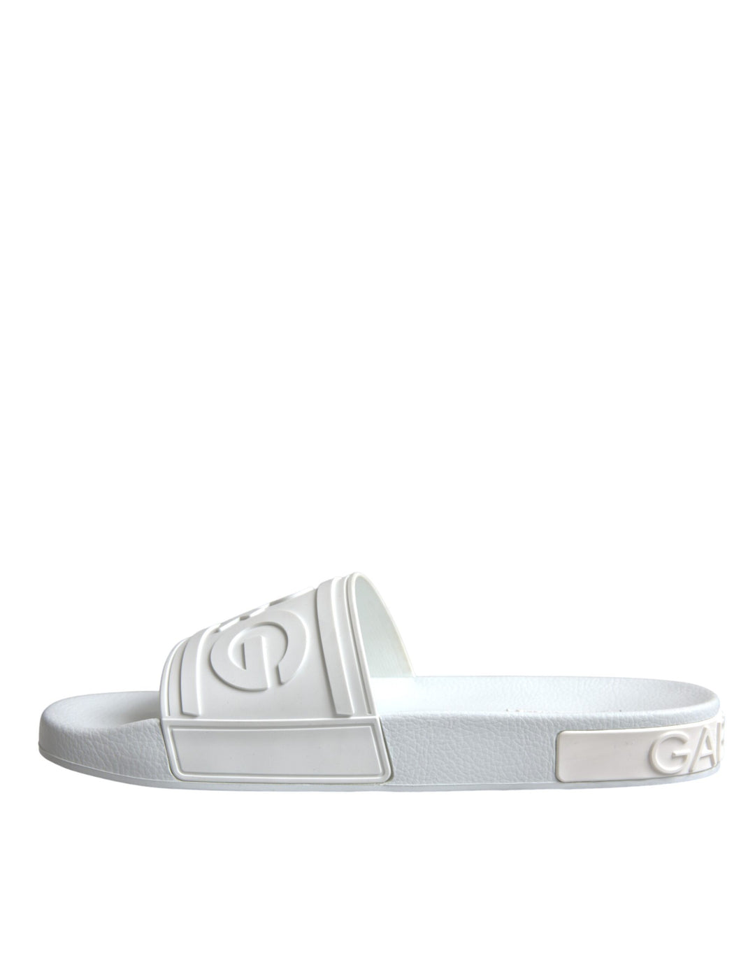 Dolce & Gabbana White Rubber Slides Sandals Beachwear Shoes