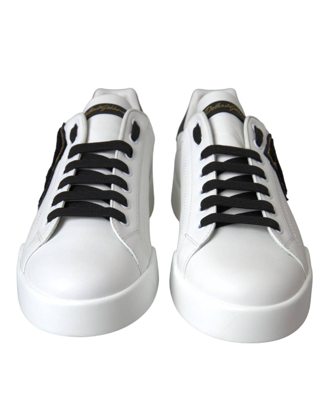 Dolce & Gabbana White Leather DG Logo Casual Low Top Sneakers Shoes