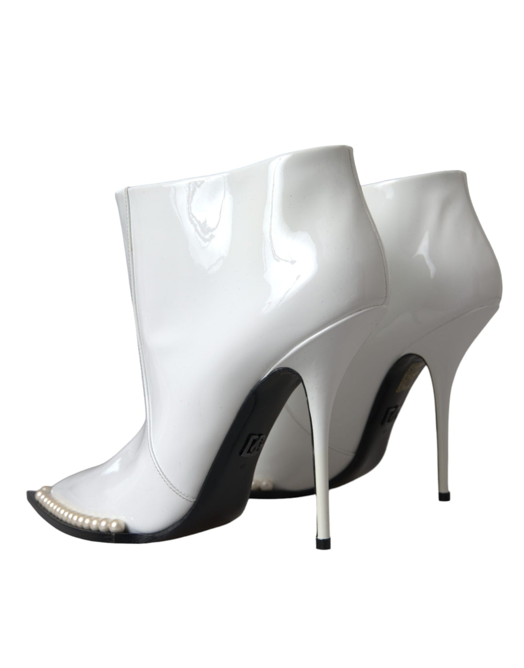 Dolce & Gabbana White Pearl Leather Pumps Heels Boots Shoes