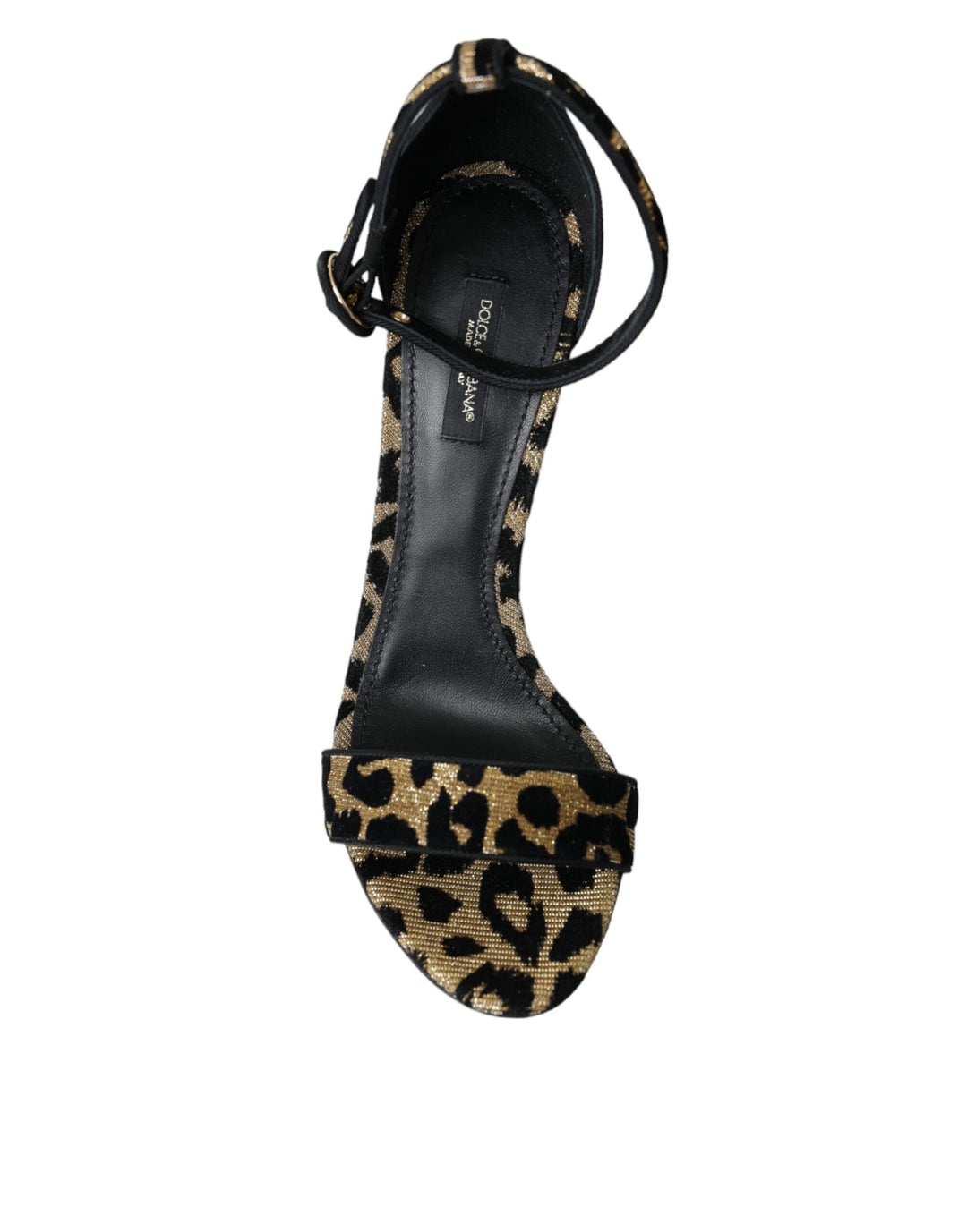 Dolce & Gabbana Gold Leopard Lurex High Heel Sandals Shoes