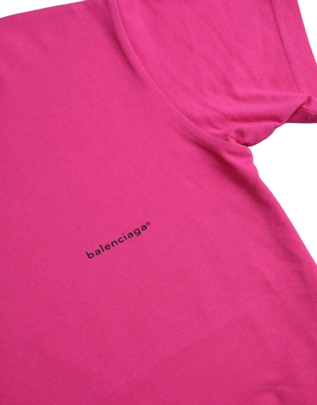 Balenciaga Pink Cotton Crew Neck Short Sleeves Tee Top T-shirt