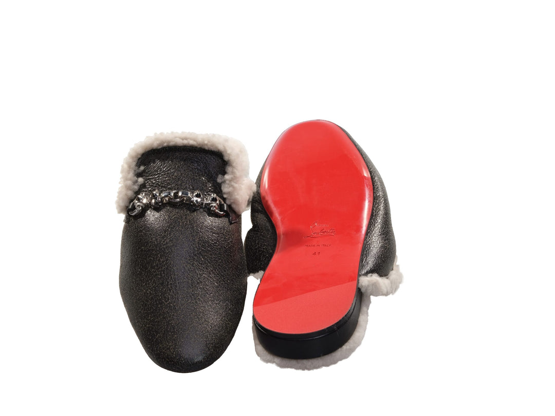 Christian Louboutin Woolito Swing Flat Nappa and Shearling Loafers