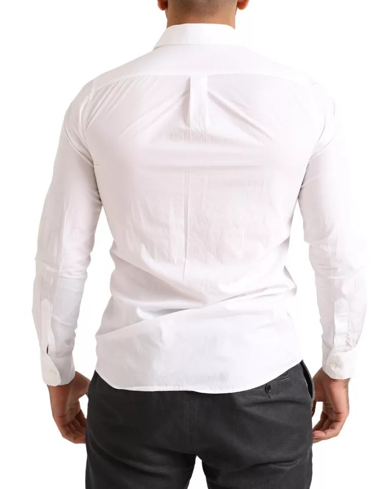 Dolce & Gabbana White Formal Cotton SlimFit Formal Dress Shirt