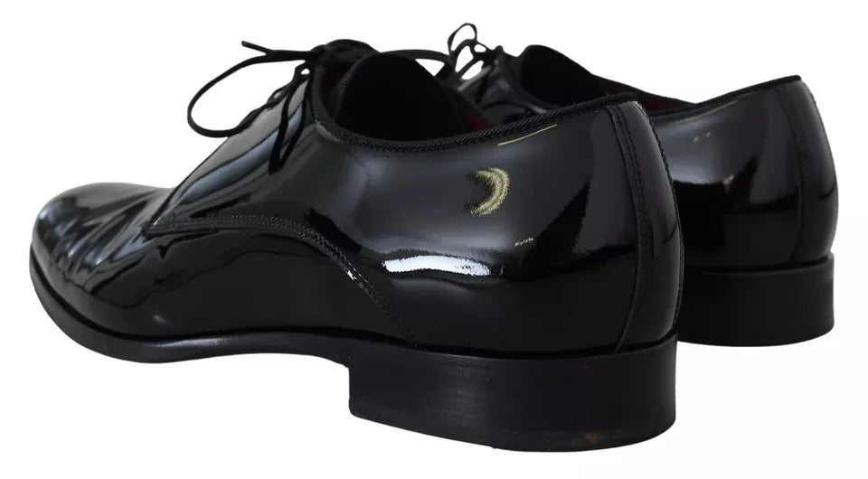 Dolce & Gabbana Black Patent Leather Derby Dress Shoes