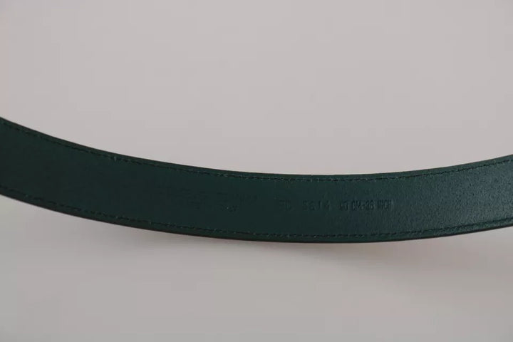 Dolce & Gabbana Green Gold Buckle Waist Leather Belt