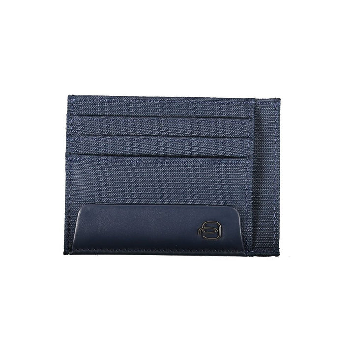 Piquadro Elegant Blue Card Holder with Contrast Details