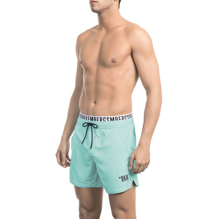 Bikkembergs Light Blue Polyester Men Swim Short