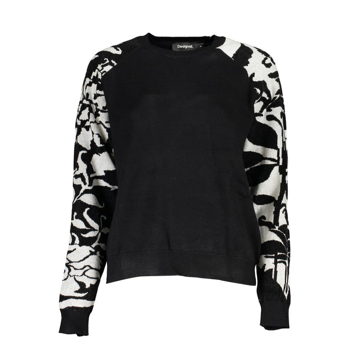 Desigual Chic High Neck Sweater with Contrast Details