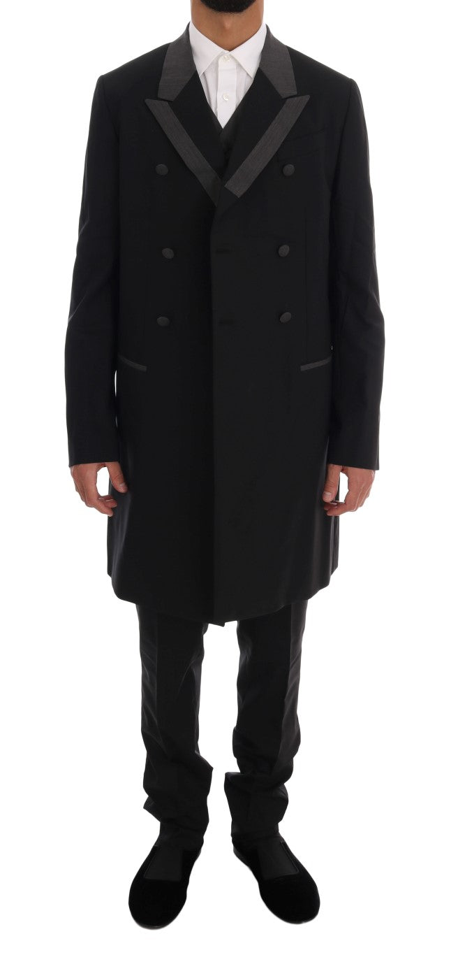 Dolce & Gabbana Elegant Black Double Breasted Wool Suit