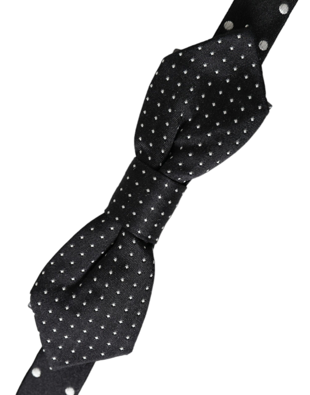 Dolce & Gabbana Black Silk Polka Dot Adjustable Neck Men Papillon Bow Tie