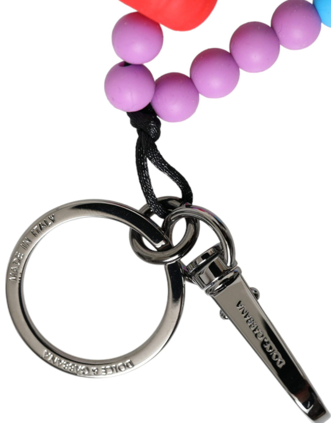 Dolce & Gabbana Multicolor Beaded DG Charm Accessory Keychain Keyring