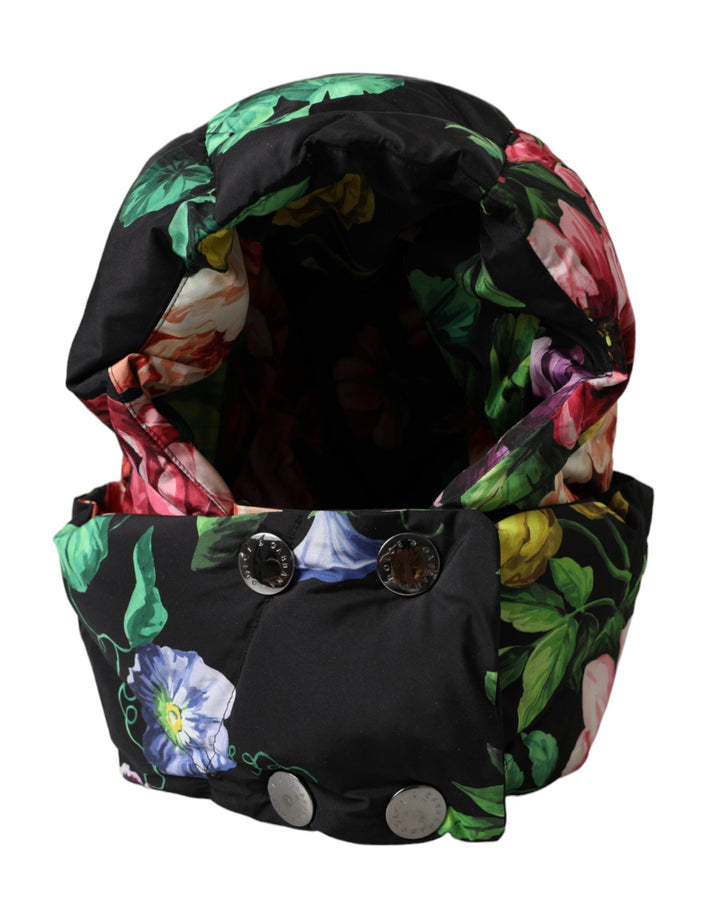 Dolce & Gabbana Black Floral Print Whole Head Wrap Hat