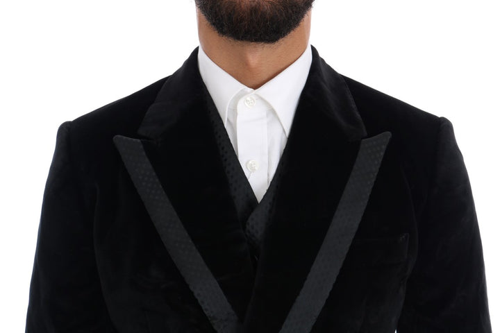 Dolce & Gabbana Elegant Black Slim Fit Three-Piece Suit