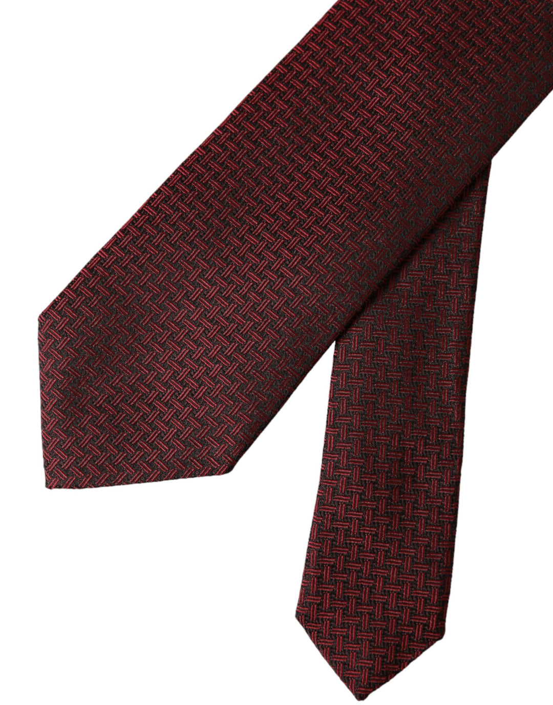 Dolce & Gabbana Red Patterned 100% Silk Adjustable Men Tie