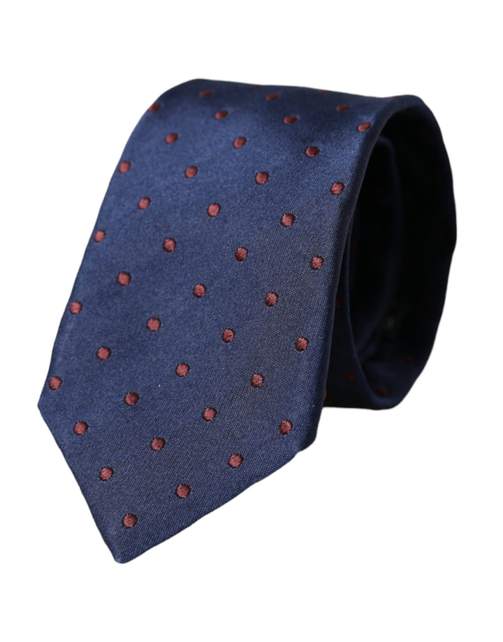 Dolce & Gabbana Blue Polka Dot 100% Silk Adjustable Men Tie