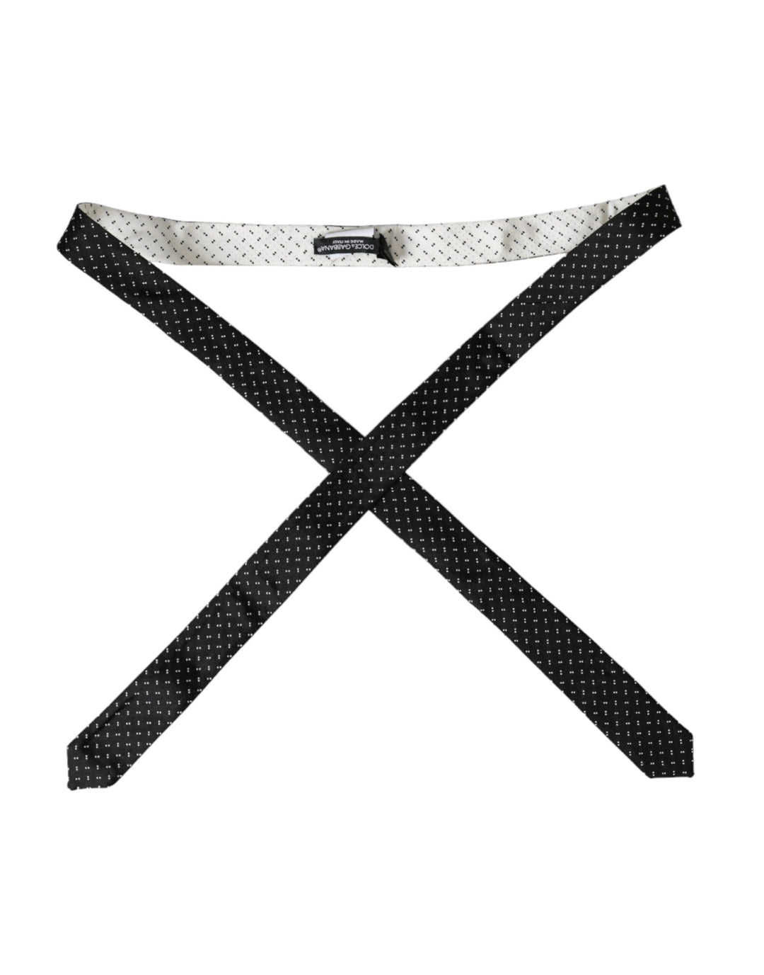 Dolce & Gabbana Black White Patterned Adjustable Tie