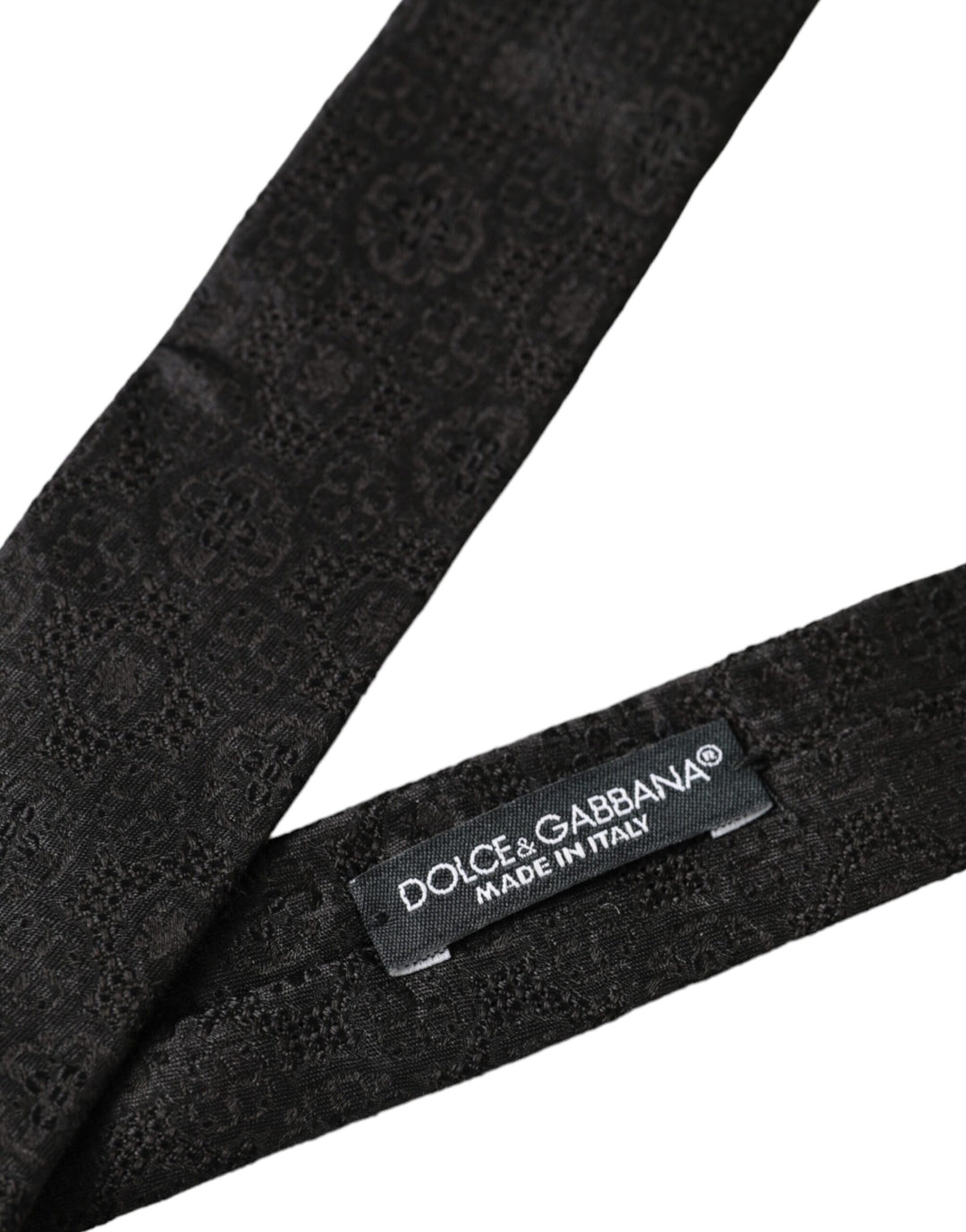 Dolce & Gabbana Black Fantasy 100% Silk Adjustable Tie