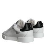 Dolce & Gabbana White Leather Portofino Low Top Sneakers Shoes