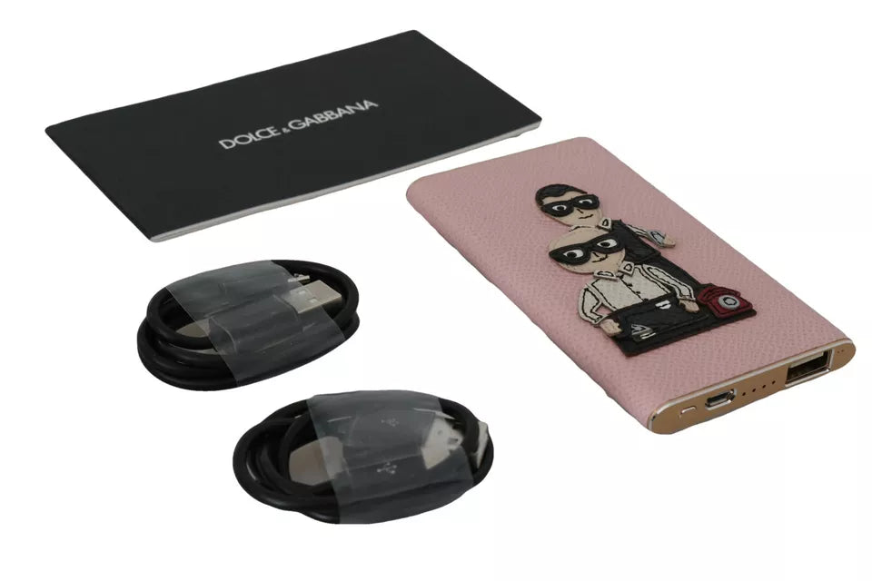 Dolce & Gabbana Chic Pink Leather Power Bank