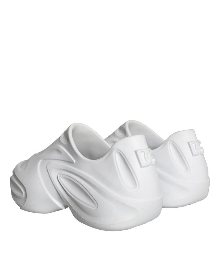 Dolce & Gabbana White Foiled Rubber Toy Low Top Sneakers Shoes