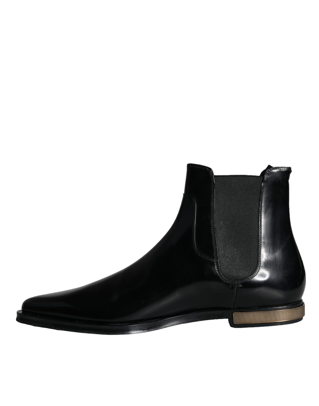 Dolce & Gabbana Black Leather Chelsea Ankle Boots Shoes