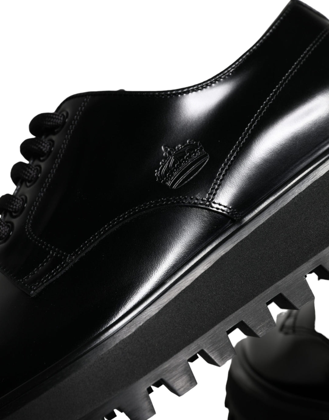 Dolce & Gabbana Black Calf Leather Derby Formal Dress Shoes