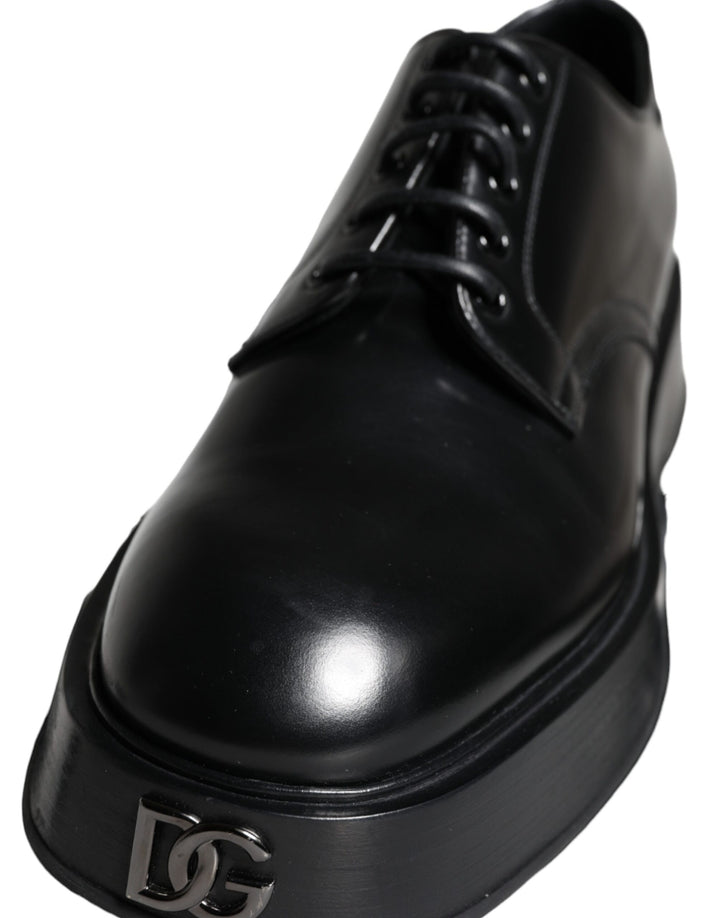 Dolce & Gabbana Black Calf Leather Derby Formal Dress Shoes