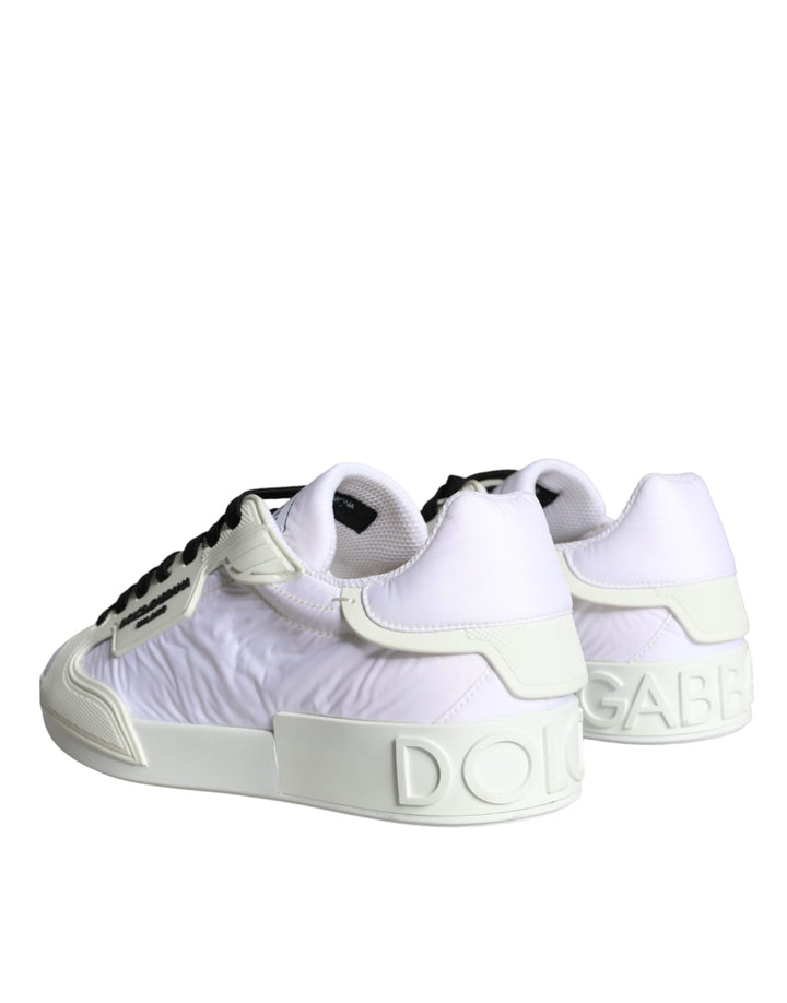 Dolce & Gabbana White Portofino Logo Low Top Trainers Sneakers Shoes