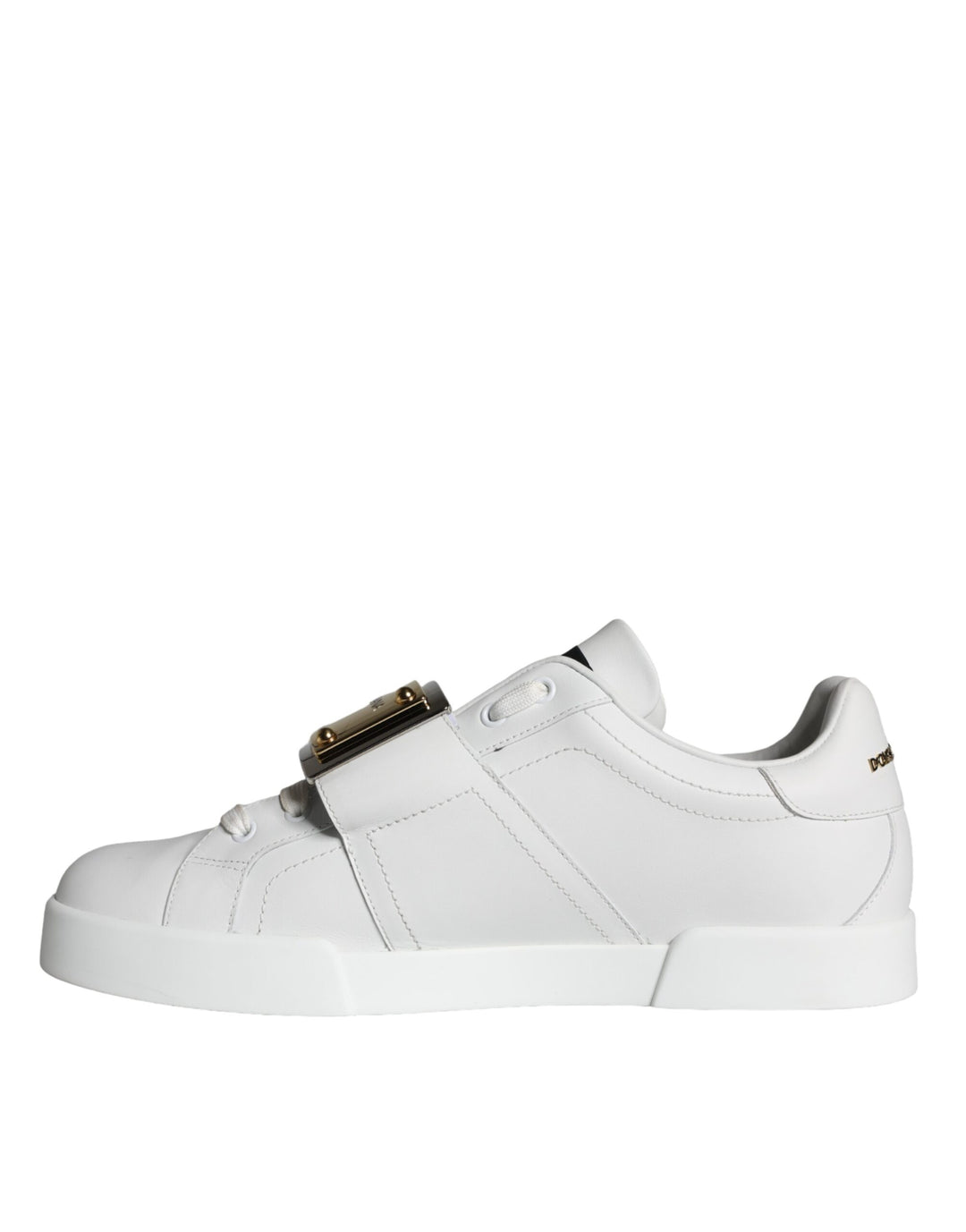 Dolce & Gabbana White Portofino Logo Plaque Sneakers Shoes