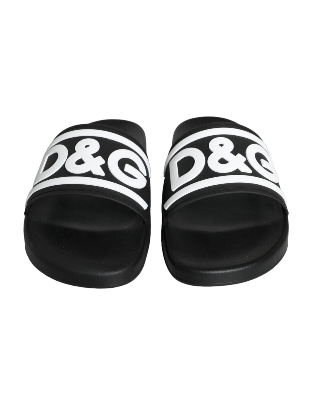 Dolce & Gabbana Black White Sandals Rubber Beachwear Shoes