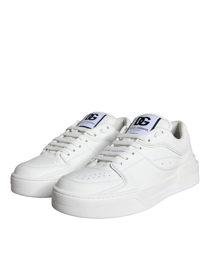 Dolce & Gabbana White Miami Leather Low Top Sneakers Shoes