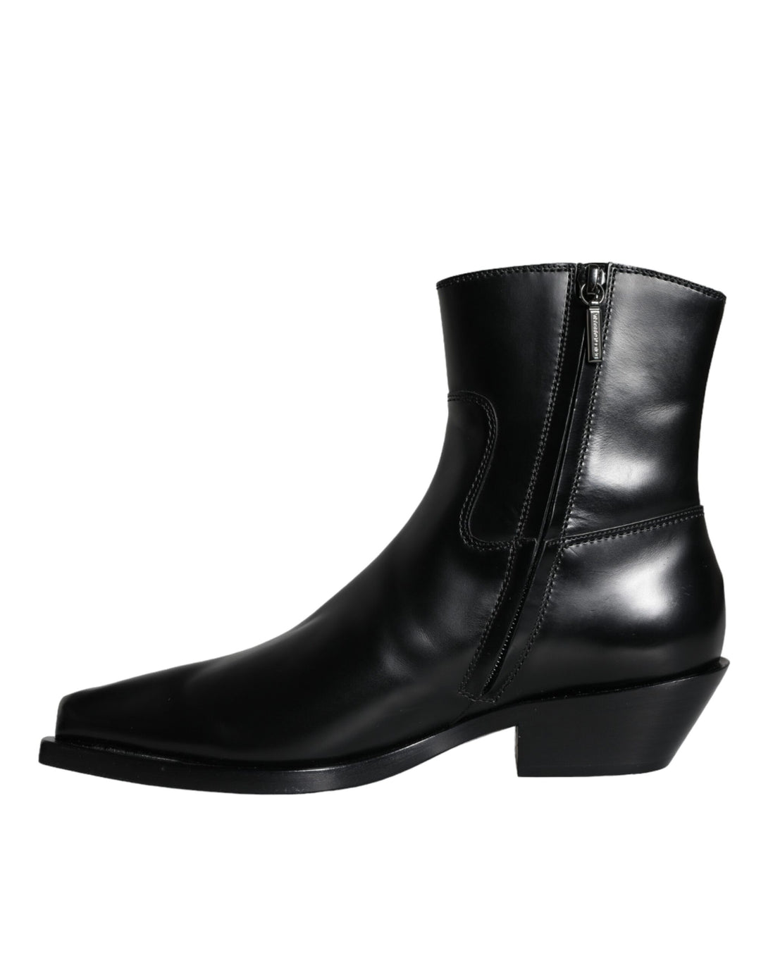 Dolce & Gabbana Black Leather Ankle Boots Booties Shoes