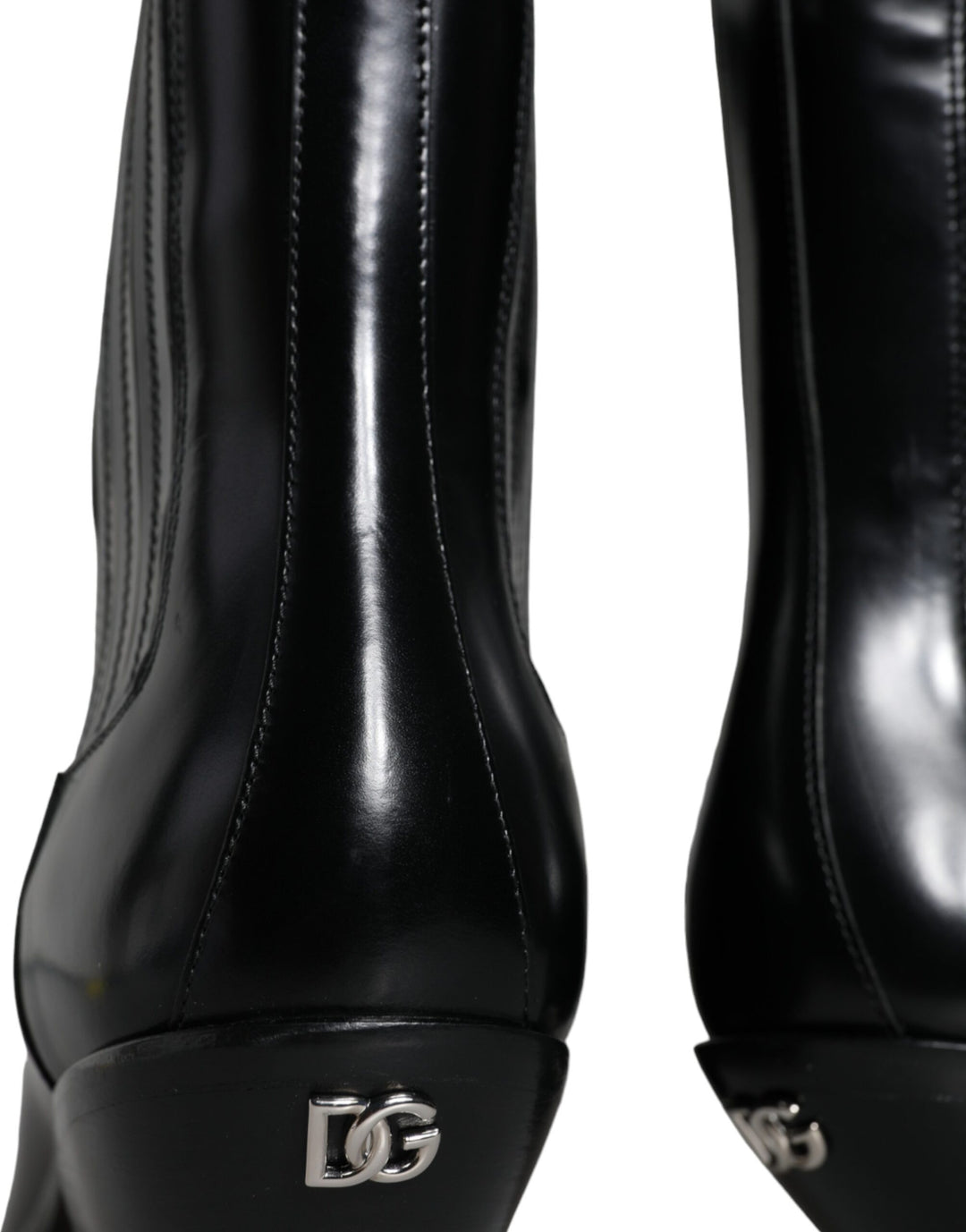 Dolce & Gabbana Black Leather Ankle Boots Booties Shoes