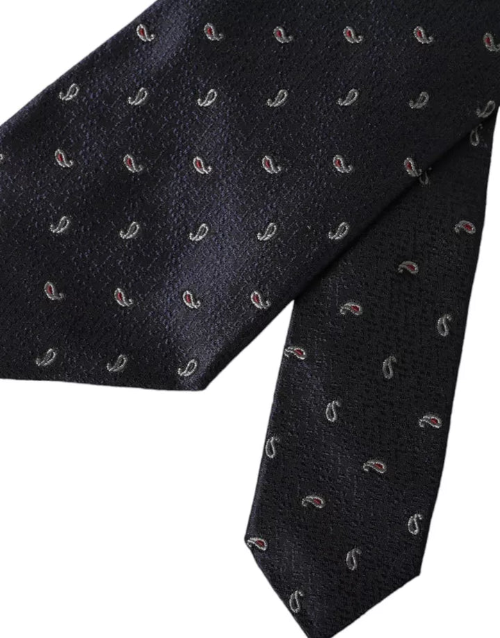 Dolce & Gabbana Dark Blue Fantasy 100% Silk Adjustable Men Tie