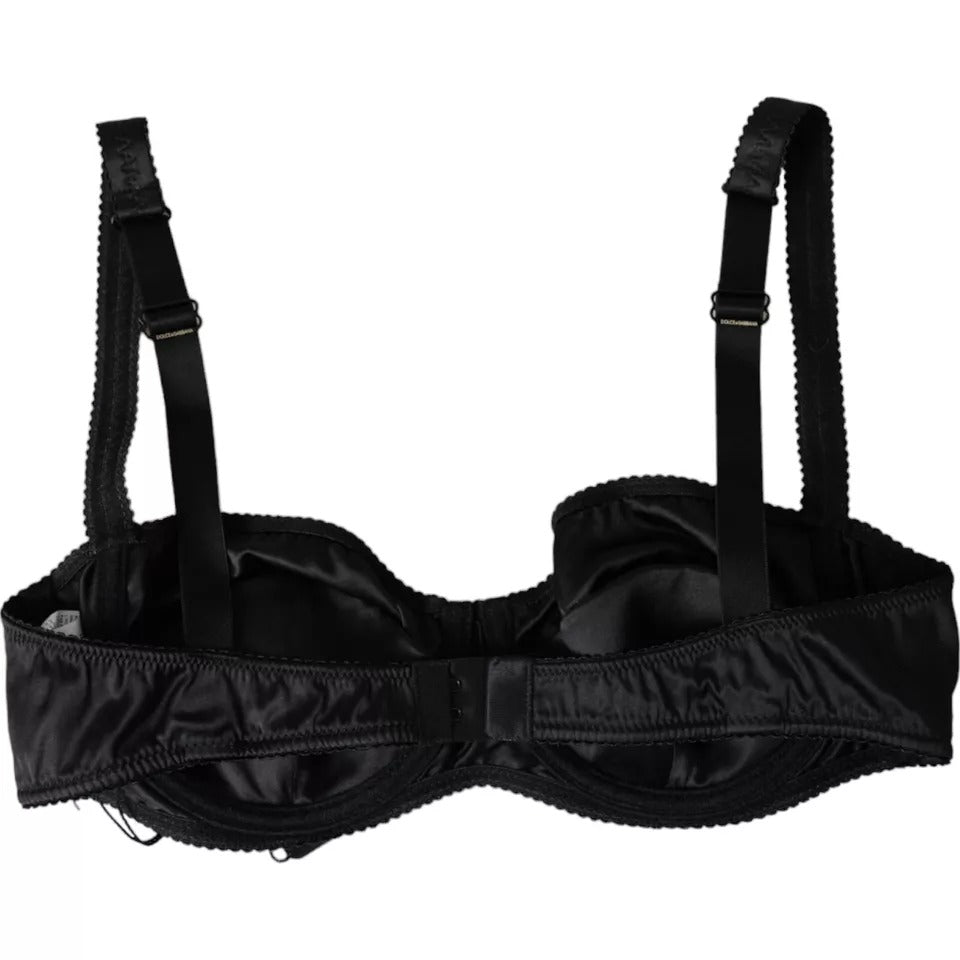 Dolce & Gabbana Black Silk Stretch Women Balconcino Bra Underwear